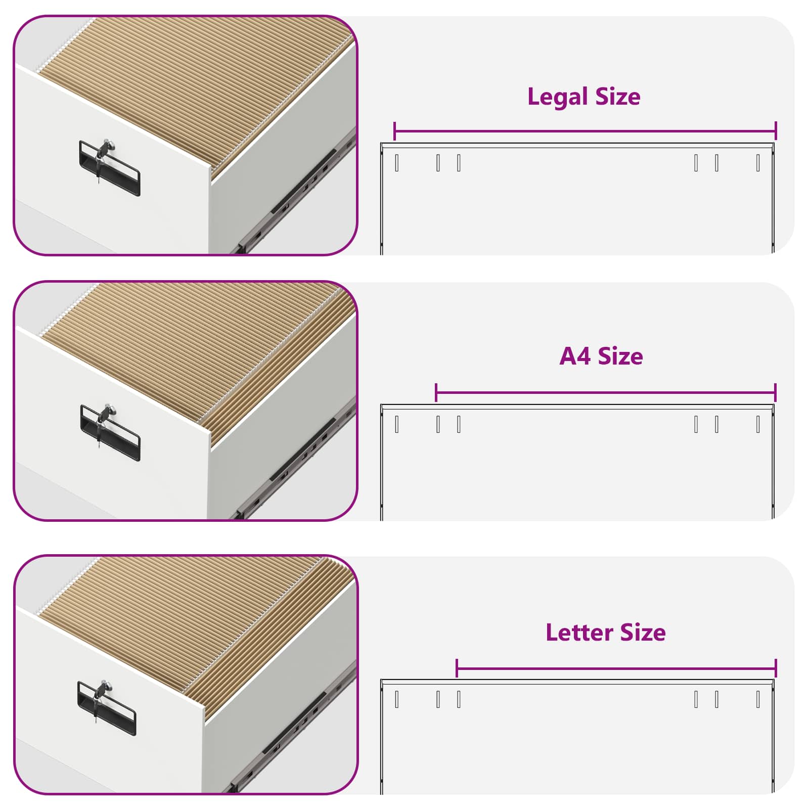 Ντουλάπα Αρχείων Λευκό 44 x 50 x 74,5 εκ Ψυχρής Έλασης Χάλυβας