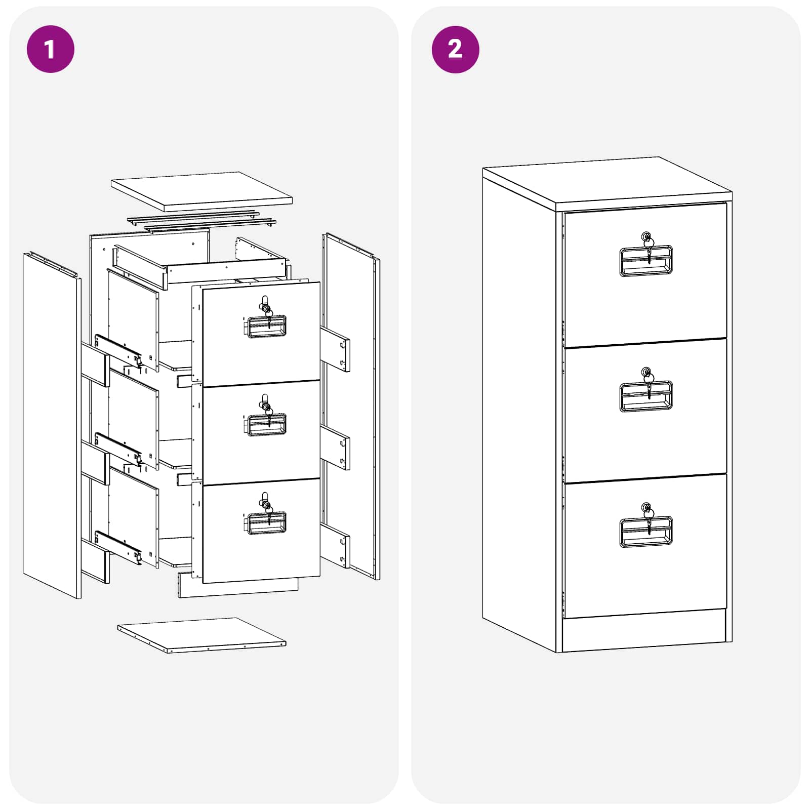 Ντουλάπα Αρχείων Λευκό 44 x 50 x 106.5 εκ Ψυχρής Έλασης Χάλυβας