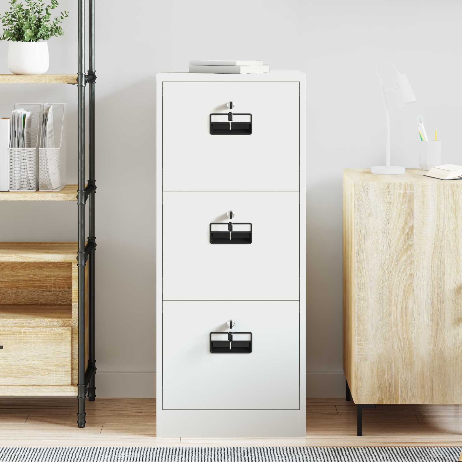 Ντουλάπα Αρχείων Λευκό 44 x 50 x 106.5 εκ Ψυχρής Έλασης Χάλυβας