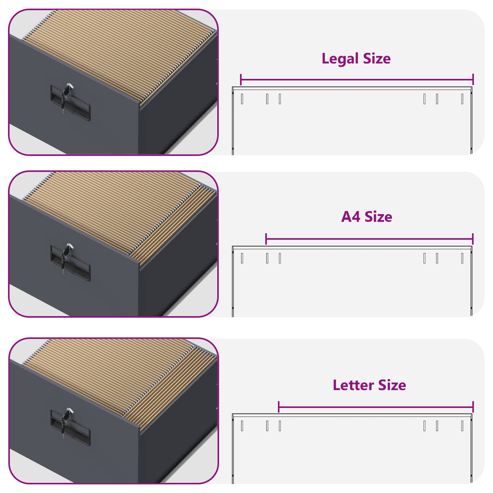 Ντουλάπα Αρχείων με συρτάρι με ράφι Ανθρακί 45,5 x 42 x 139 εκ