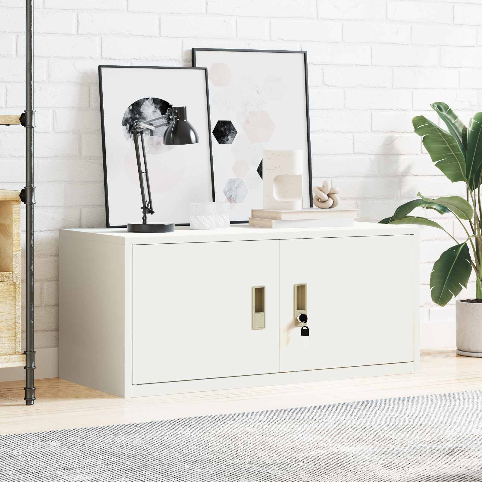 Ντουλάπι αποθήκευσης Λευκός 90 x 40 x 40 εκ Ατσάλι - Pakobazaar