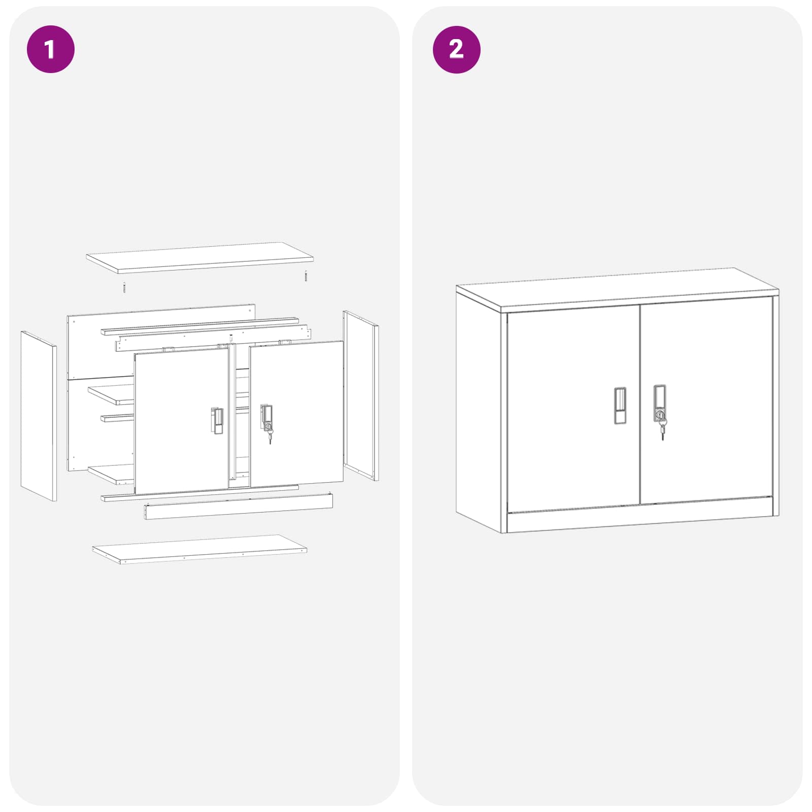 Ντουλάπι αποθήκευσης Μαύρο 90 x 40 x 70 cm Ατσάλι - Pakobazaar