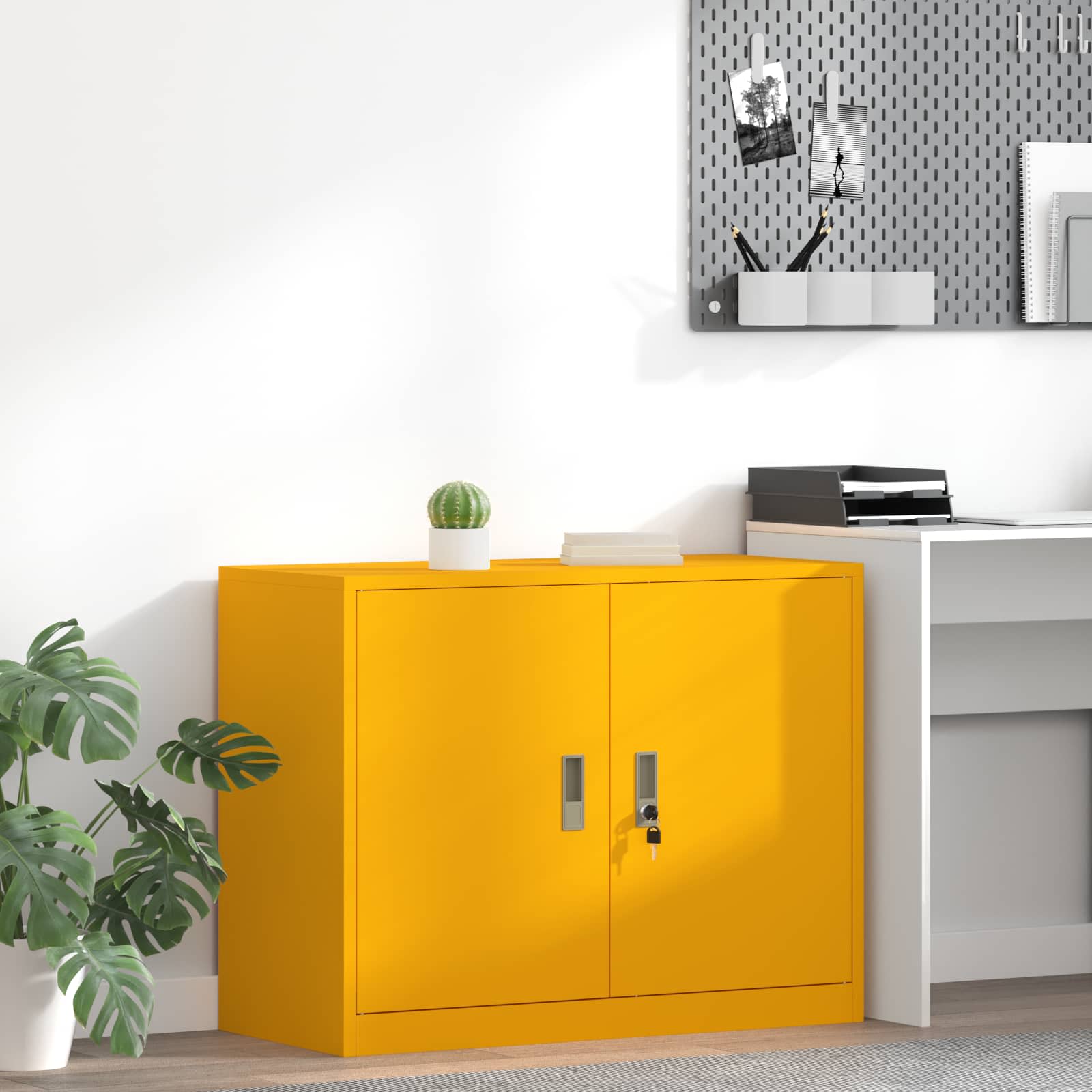 Ντουλάπι αποθήκευσης Χαμομηλί κίτρινο 90 x 40 x 70 cm Ατσάλι - Pakobazaar