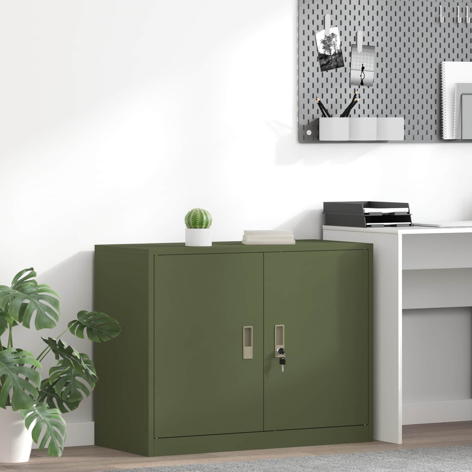 Ντουλάπι αποθήκευσης Ελιά Πράσινη 90 x 40 x 70 cm Ατσάλι - Pakobazaar