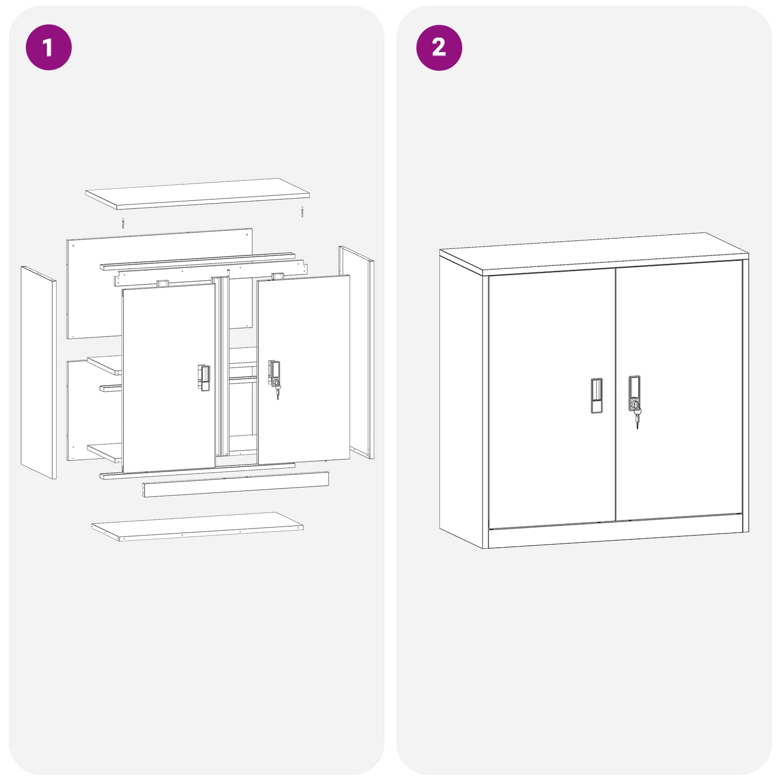 Ντουλάπι αποθήκευσης Μαύρο 90 x 40 x 90 cm Ατσάλι - Pakobazaar