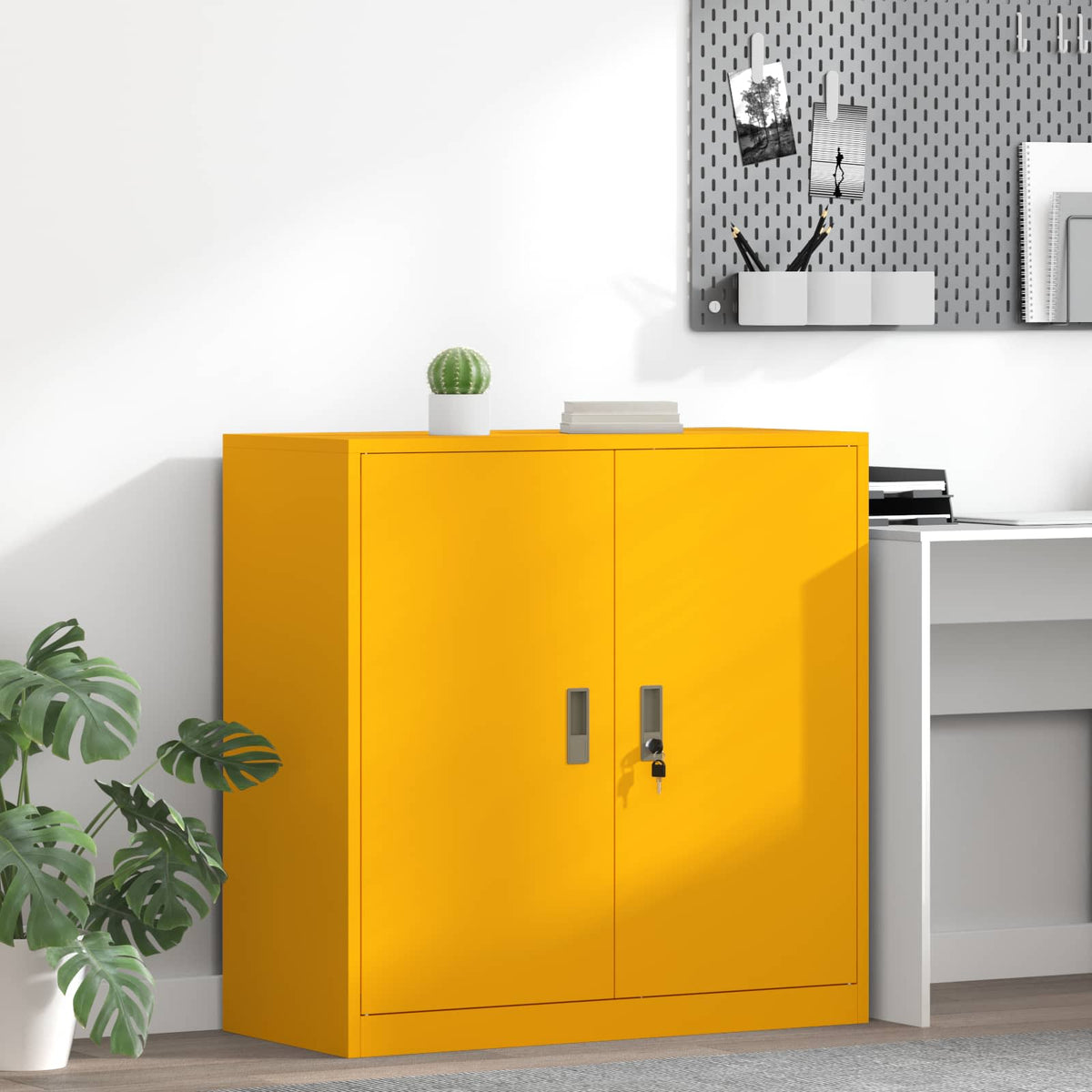 Ντουλάπι αποθήκευσης Χαμομηλί κίτρινο 90 x 40 x 90 cm Ατσάλι