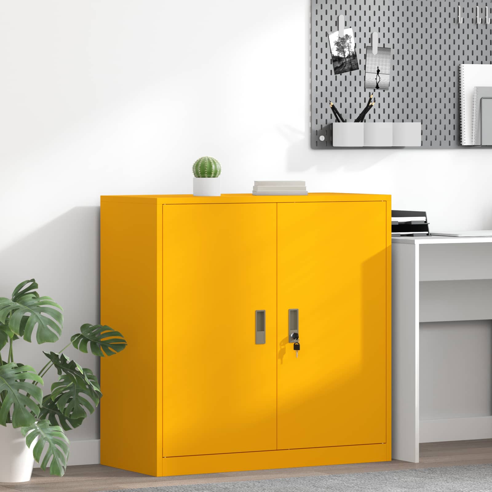 Ντουλάπι αποθήκευσης Χαμομηλί κίτρινο 90 x 40 x 90 cm Ατσάλι