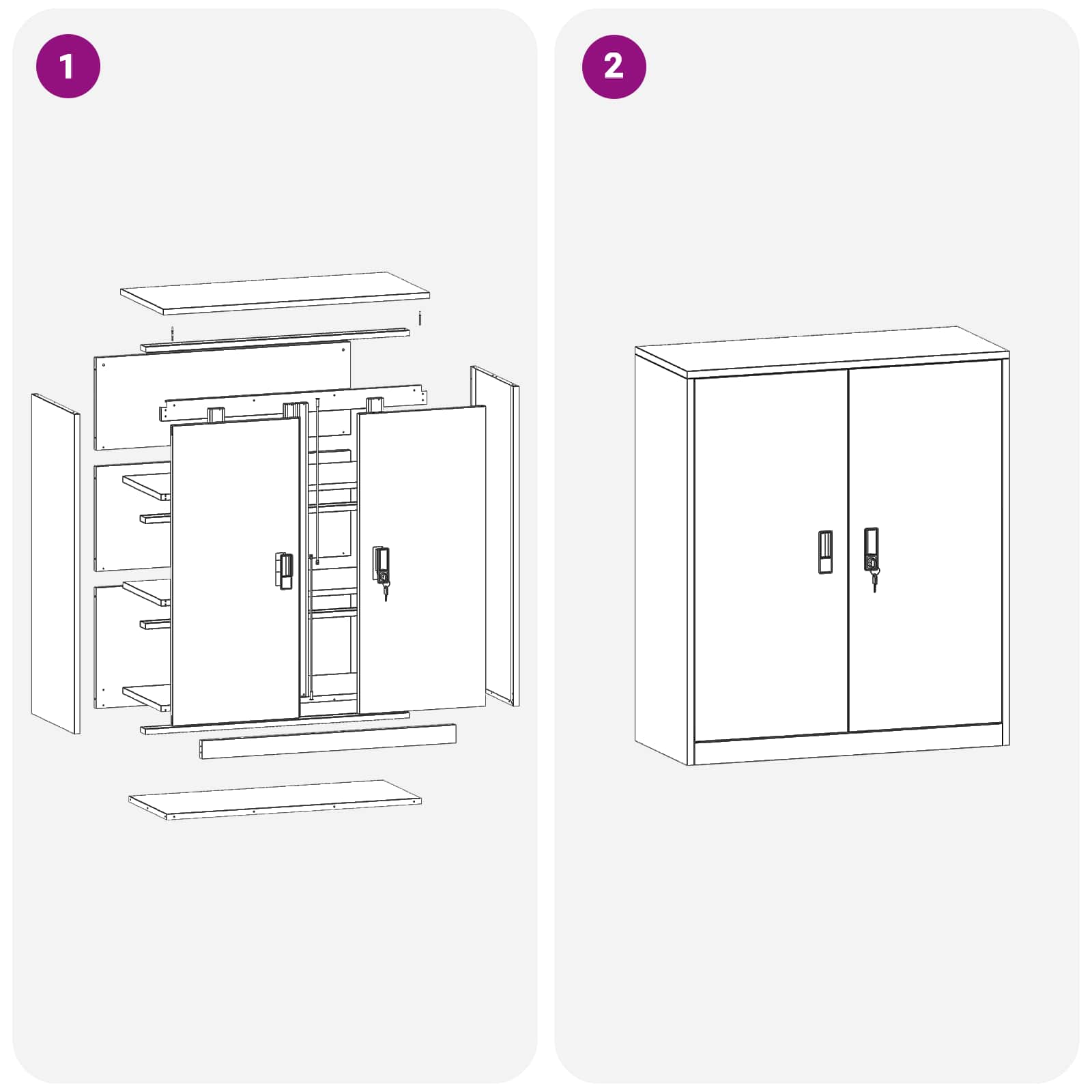 Ντουλάπι αποθήκευσης Ανθρακί 90 x 40 x 105 cm Ατσάλι - Pakobazaar