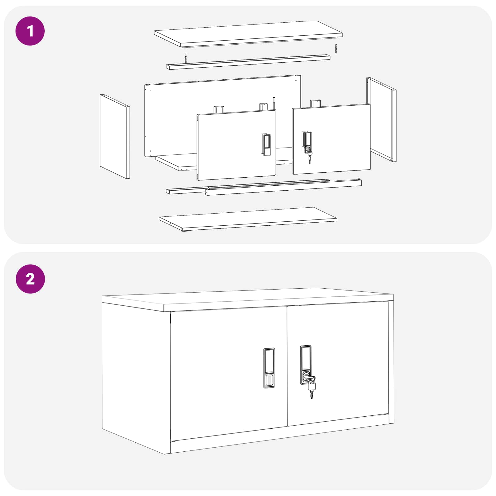 Ντουλάπι αποθήκευσης Ανθρακί 80 x 40 x 40 cm Ατσάλι - Pakobazaar