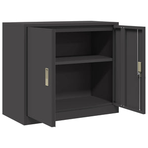 Ντουλάπι αποθήκευσης Μαύρο 80 x 40 x 70 εκ Ατσάλι