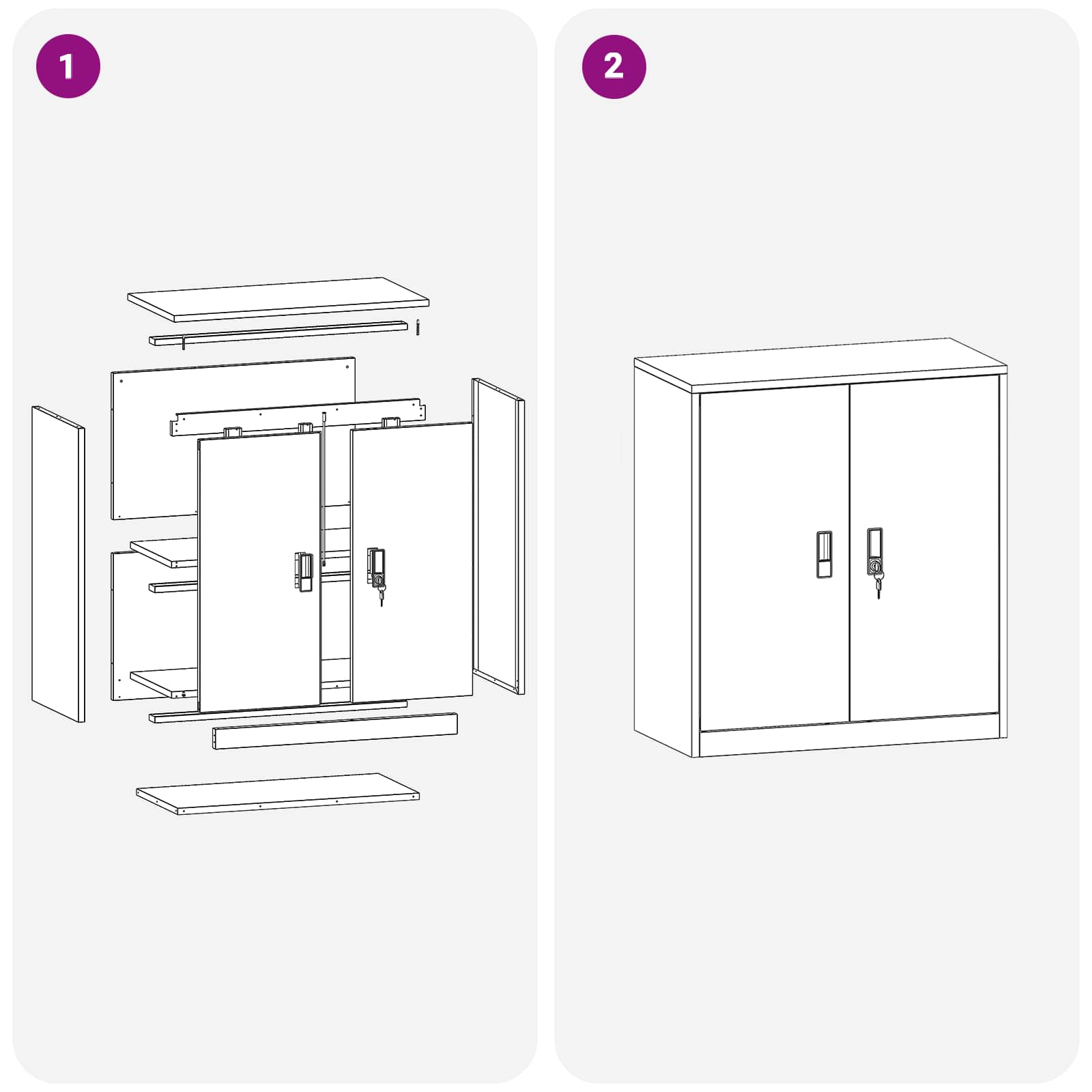 Ντουλάπι αποθήκευσης Λευκός 80 x 40 x 90 εκ Ατσάλι - Pakobazaar