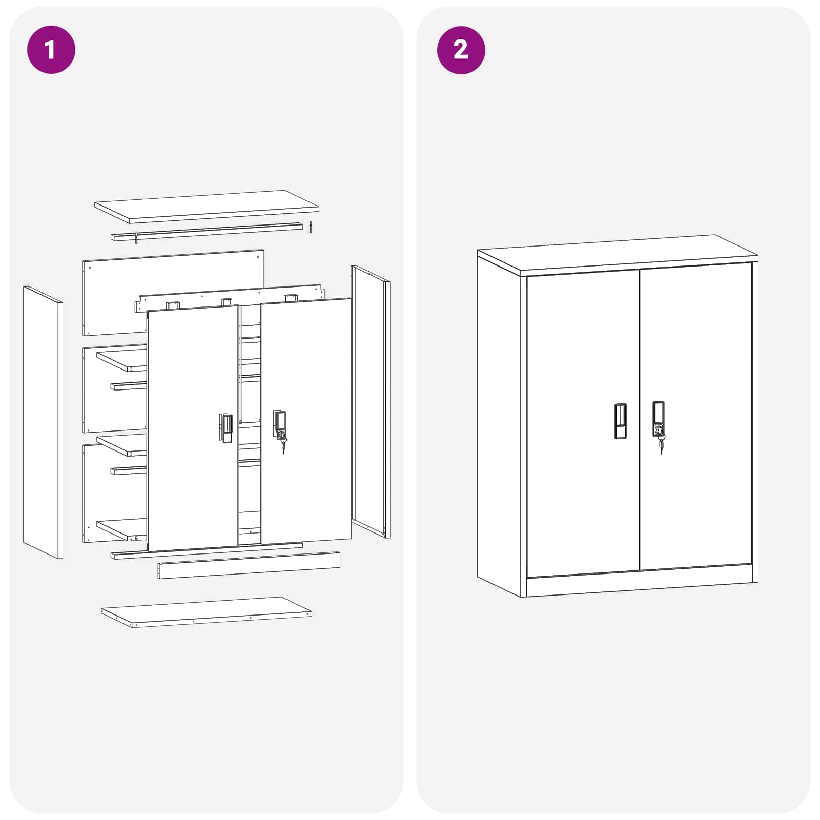 Ντουλάπι αποθήκευσης Ροζ 80 x 40 x 105 εκ Ατσάλι - Pakobazaar