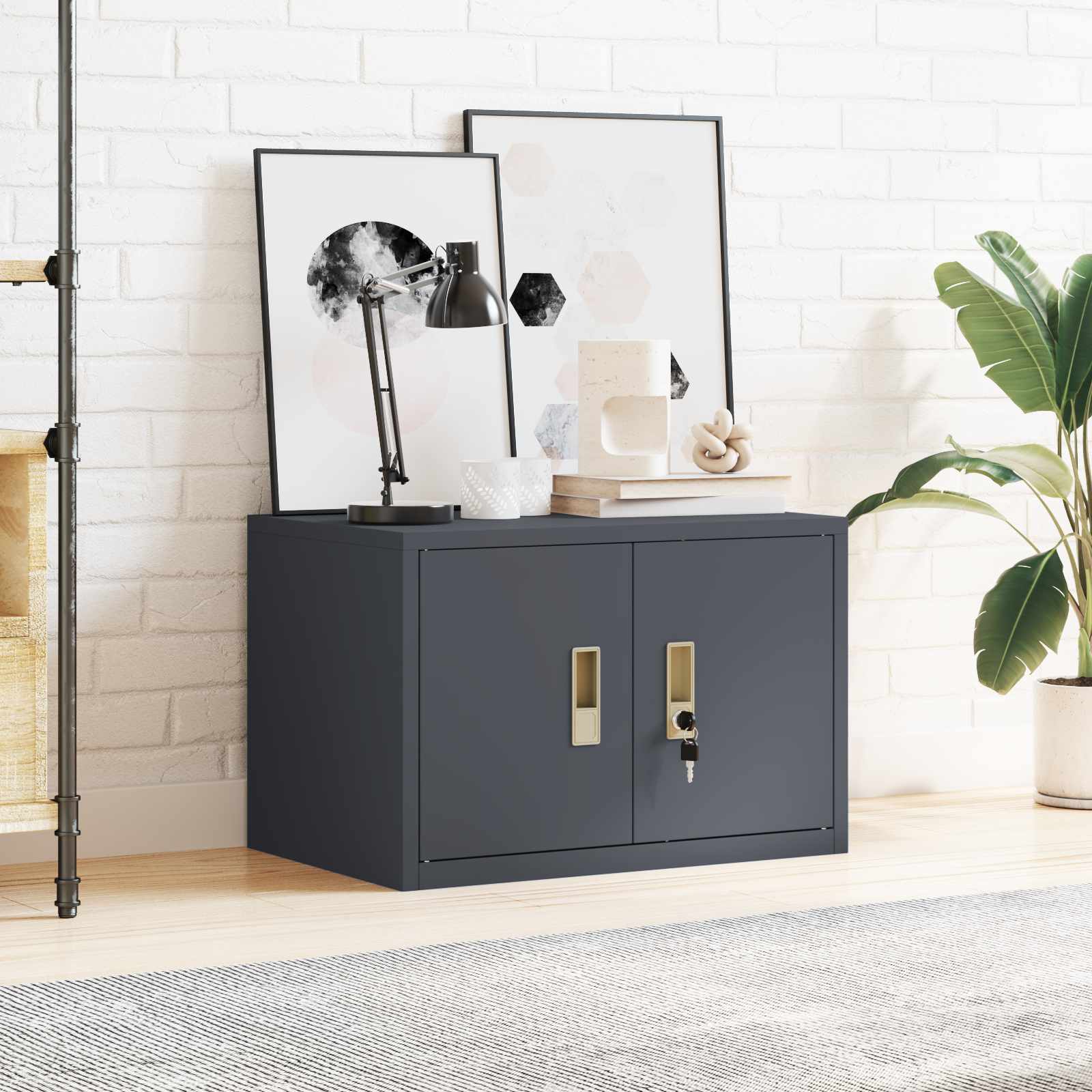 Ντουλάπι αποθήκευσης Ανθρακί 60 x 40 x 40 εκ. Ατσάλι - Pakobazaar