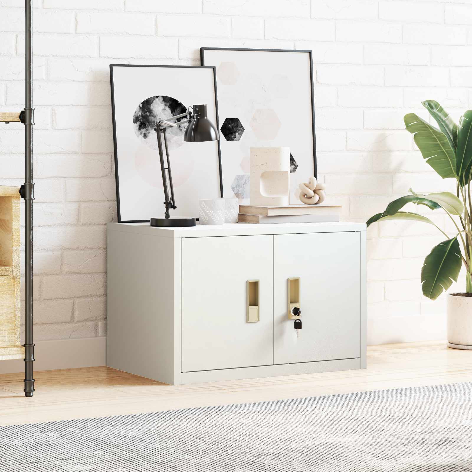 Ντουλάπι αποθήκευσης Λευκός 60 x 40 x 40 εκ. Ατσάλι - Pakobazaar