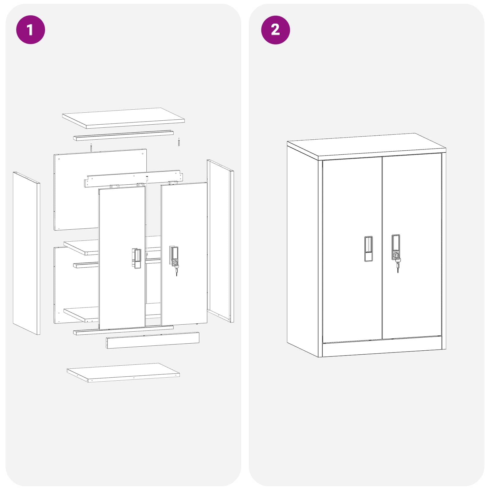 Ντουλάπι αποθήκευσης Ανθρακί 60 x 40 x 90 cm Ατσάλι - Pakobazaar