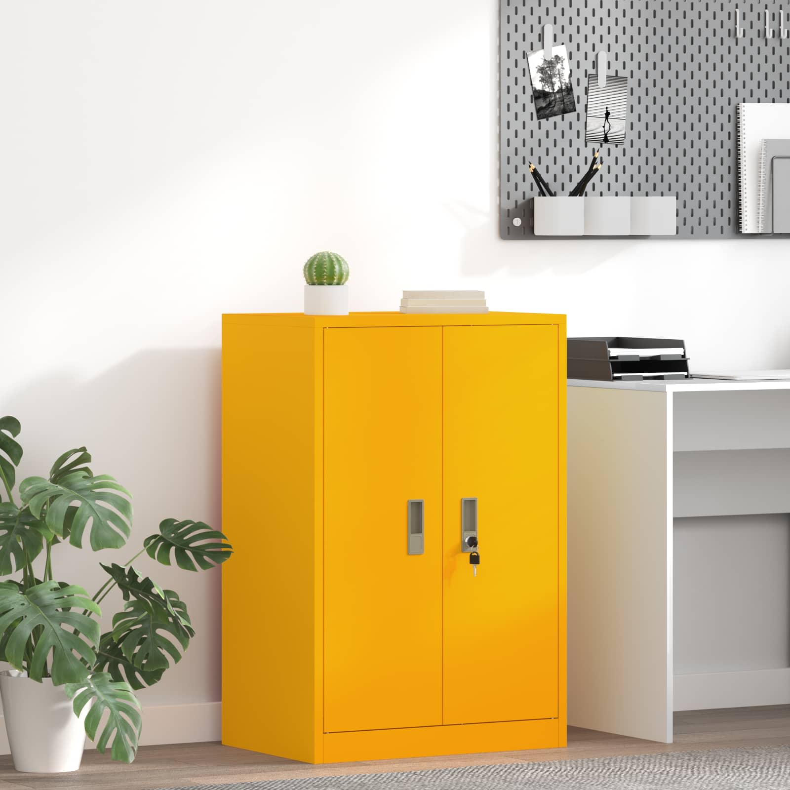 Ντουλάπι αποθήκευσης Χαμομηλί κίτρινο 60 x 40 x 90 cm Ατσάλι - Pakobazaar