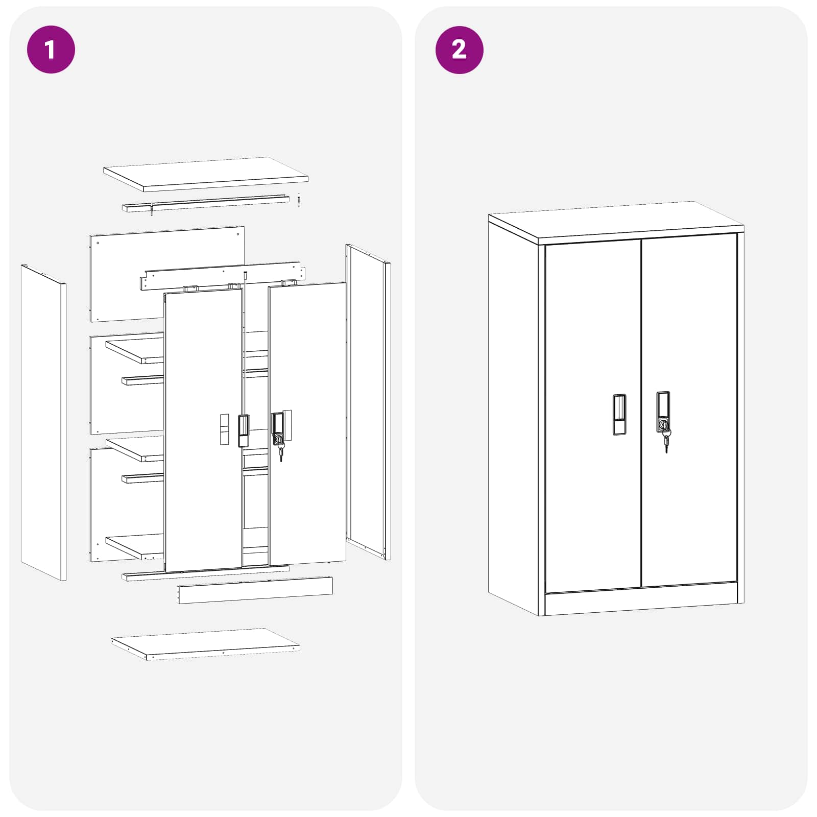 Ντουλάπι αποθήκευσης Μαύρο 60 x 40 x 105 εκ Ατσάλι - Pakobazaar
