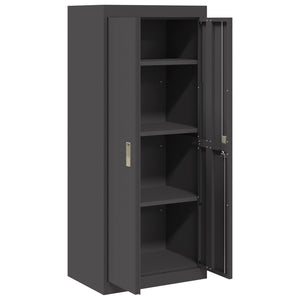 Ντουλάπι αποθήκευσης Μαύρο 60 x 40 x 140 cm Ατσάλι