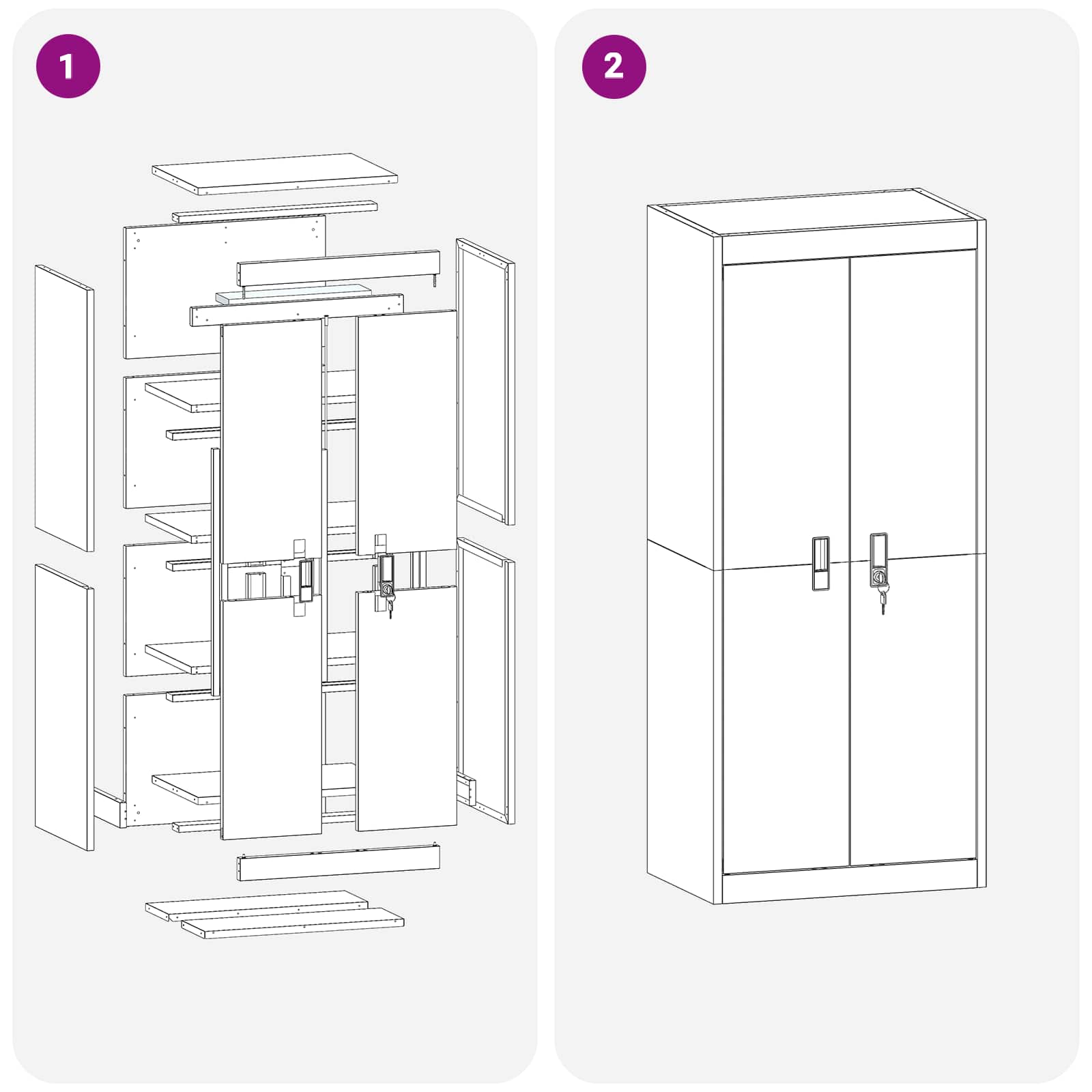 Ντουλάπι αποθήκευσης Ροζ 60 x 40 x 140 cm Ατσάλι - Pakobazaar