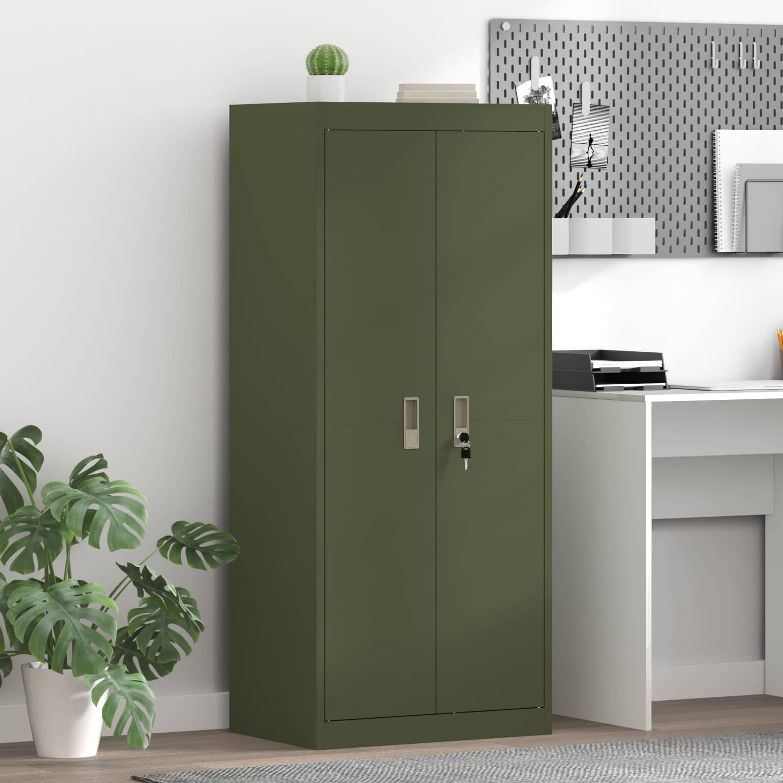 Ντουλάπι αποθήκευσης Ελιά Πράσινη 60 x 40 x 140 cm Ατσάλι