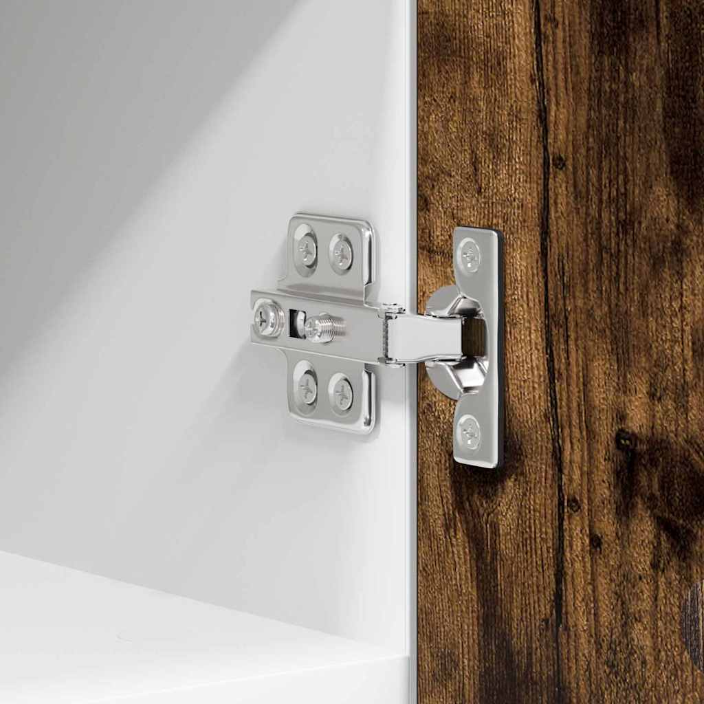 Κρεμαστό ντουλάπι με αποθήκευση 2 pcs Καπνιστός Δρυς και Λευκό