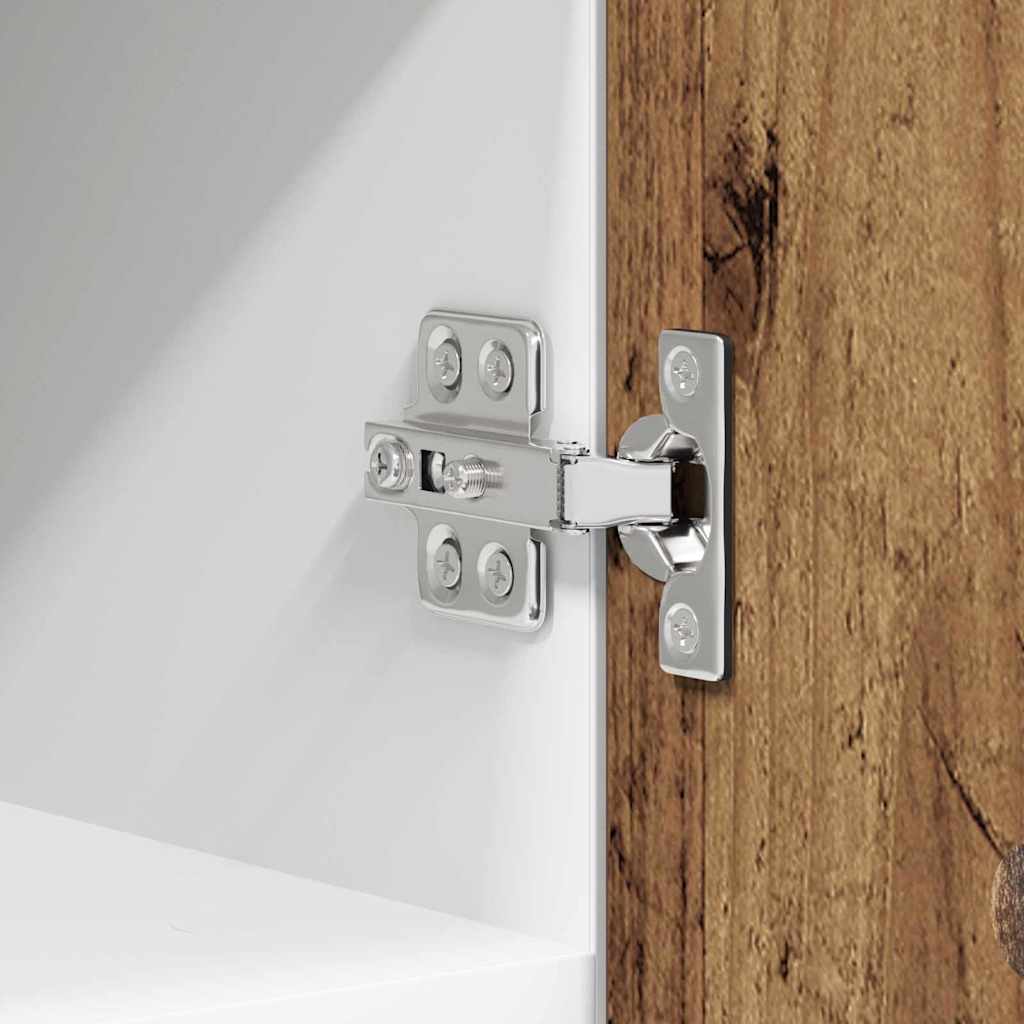 Κρεμαστό ντουλάπι 2 pcs Παλαιό Ξύλο και Λευκό 30 x 31 x 40 εκ.