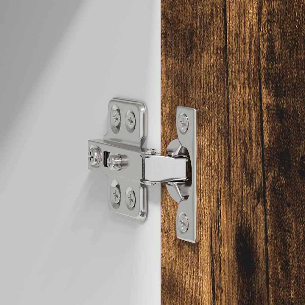 Κρεμαστό ντουλάπι με αποθήκευση 2 pcs Καπνιστός Δρυς και Λευκό