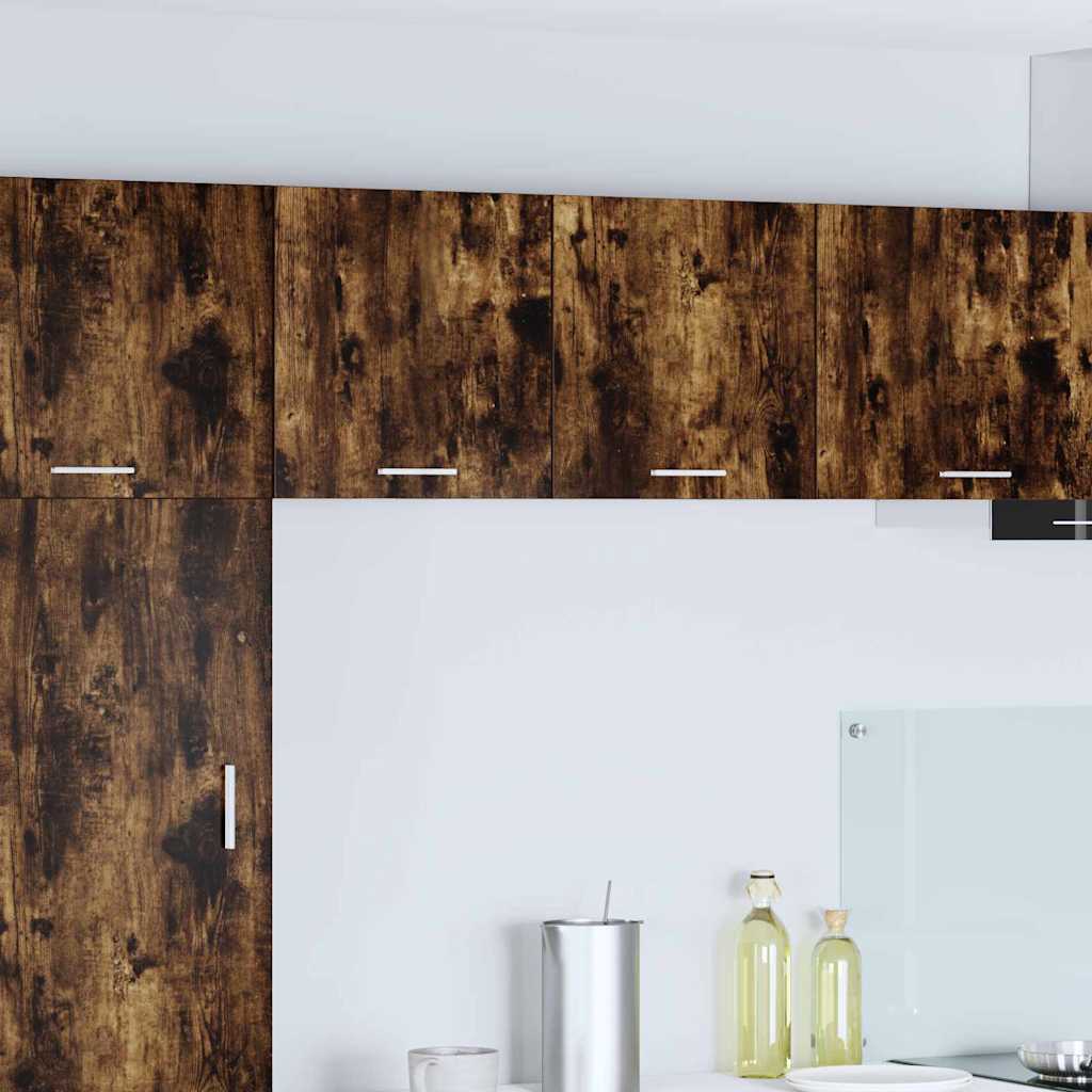 Κρεμαστό ντουλάπι με αποθήκευση 2 pcs Καπνιστός Δρυς και Λευκό