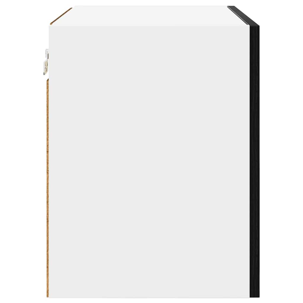 Κρεμαστό ντουλάπι 2 pcs Μαύρος Δρυς και Λευκό 50 x 31 x 40 εκ.