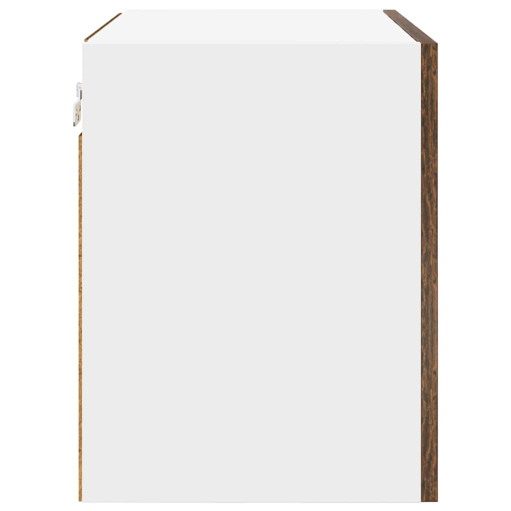 Κρεμαστό ντουλάπι με αποθήκευση 2 pcs Καπνιστός Δρυς και Λευκό