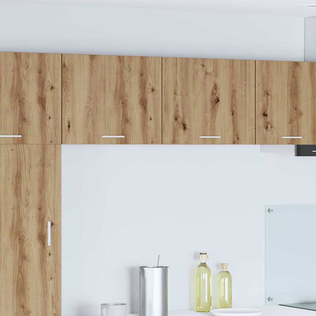 Κρεμαστό ντουλάπι με πόρτα 2 pcs Χειροποίητη Δρυς και Λευκό