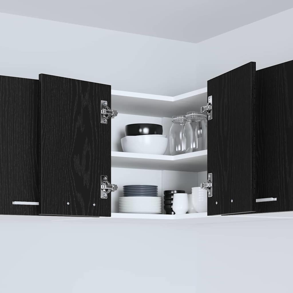 Κρεμαστό ντουλάπι Μαύρος Δρυς και Λευκό 57 x 57 x 40 εκ.