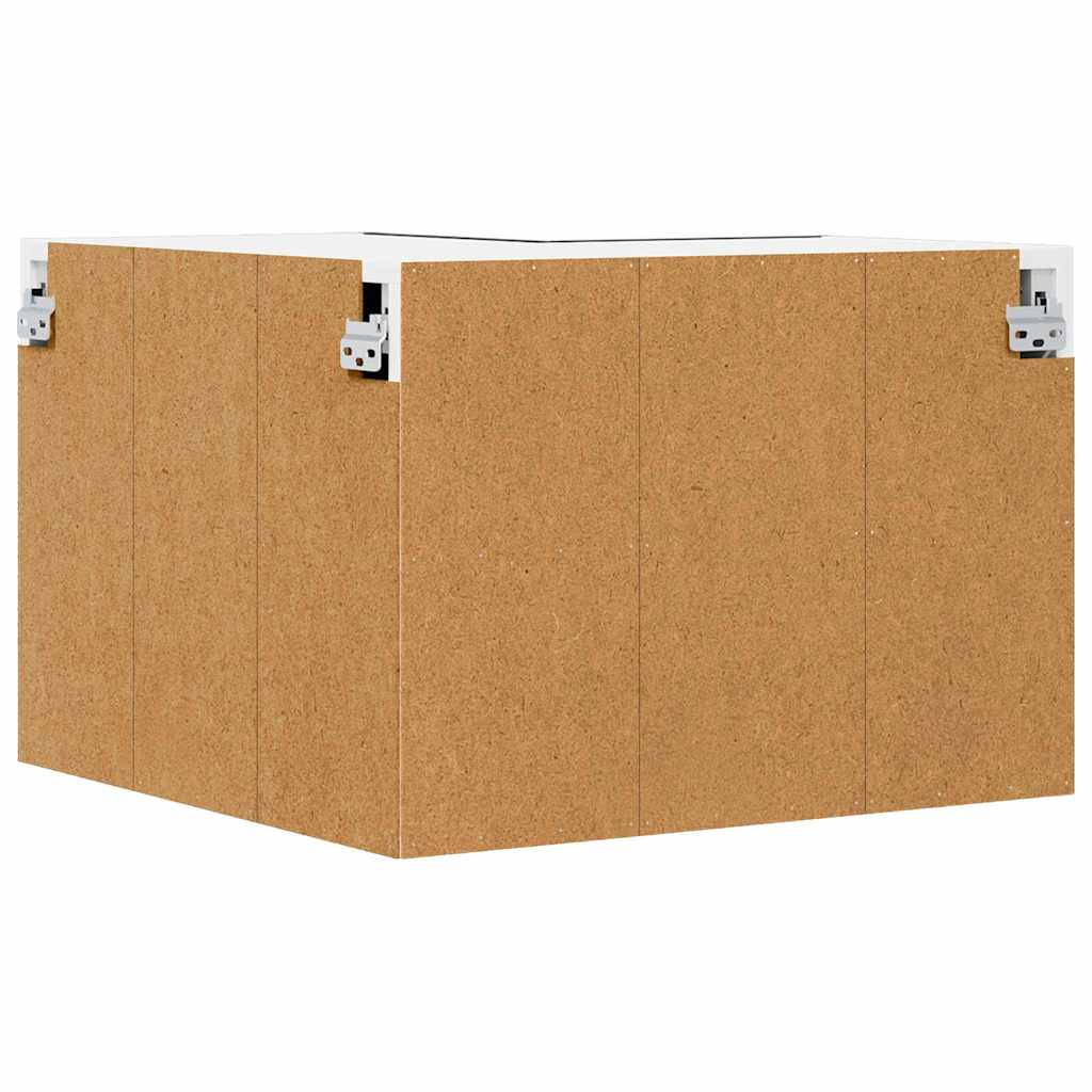 Κρεμαστό ντουλάπι Μαύρος Δρυς και Λευκό 57 x 57 x 40 εκ.