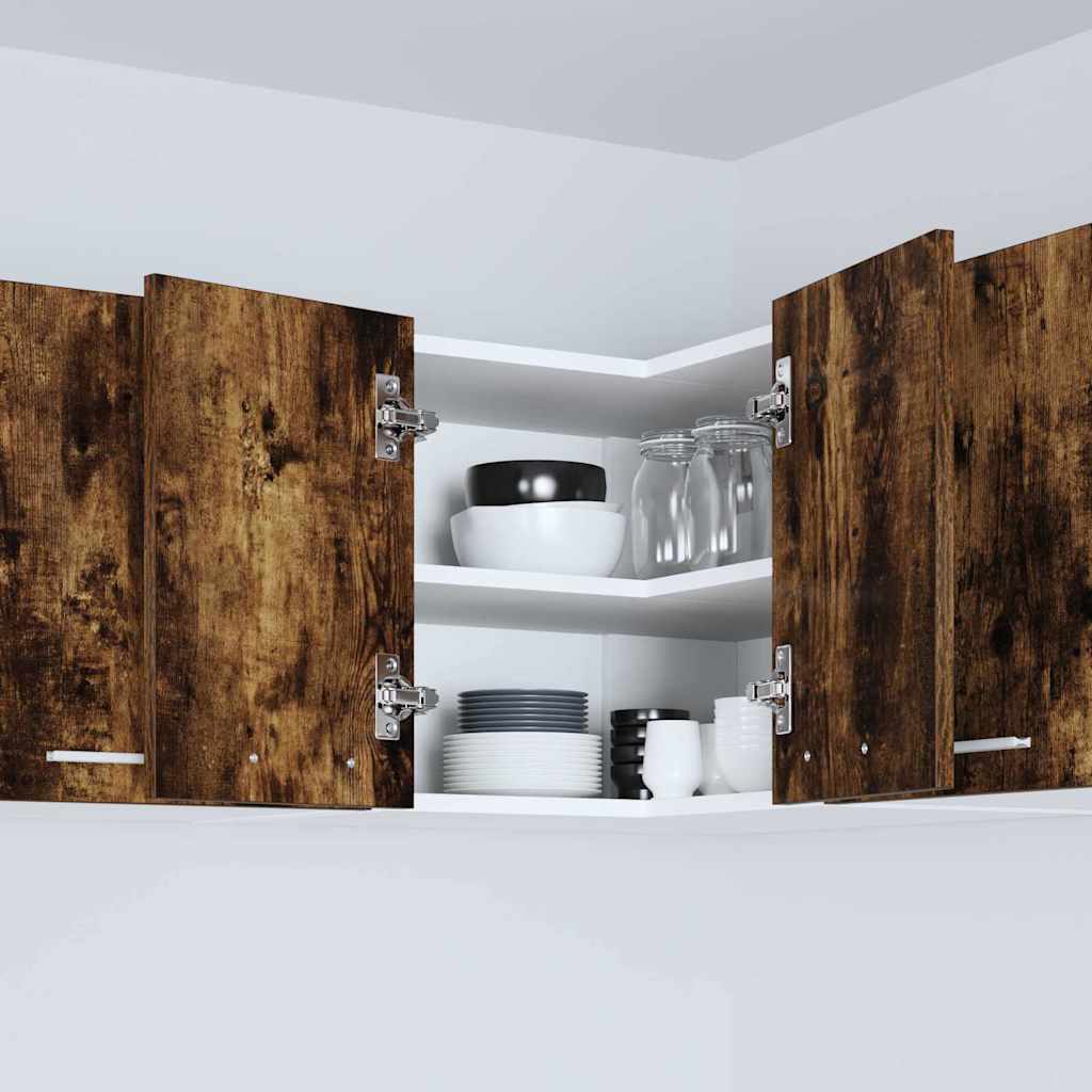 Κρεμαστό ντουλάπι Καπνιστός Δρυς και Λευκό 57 x 57 x 40 εκ.