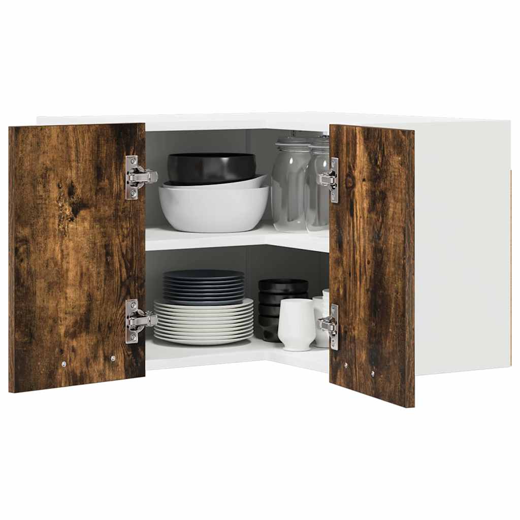 Κρεμαστό ντουλάπι Καπνιστός Δρυς και Λευκό 57 x 57 x 40 εκ.