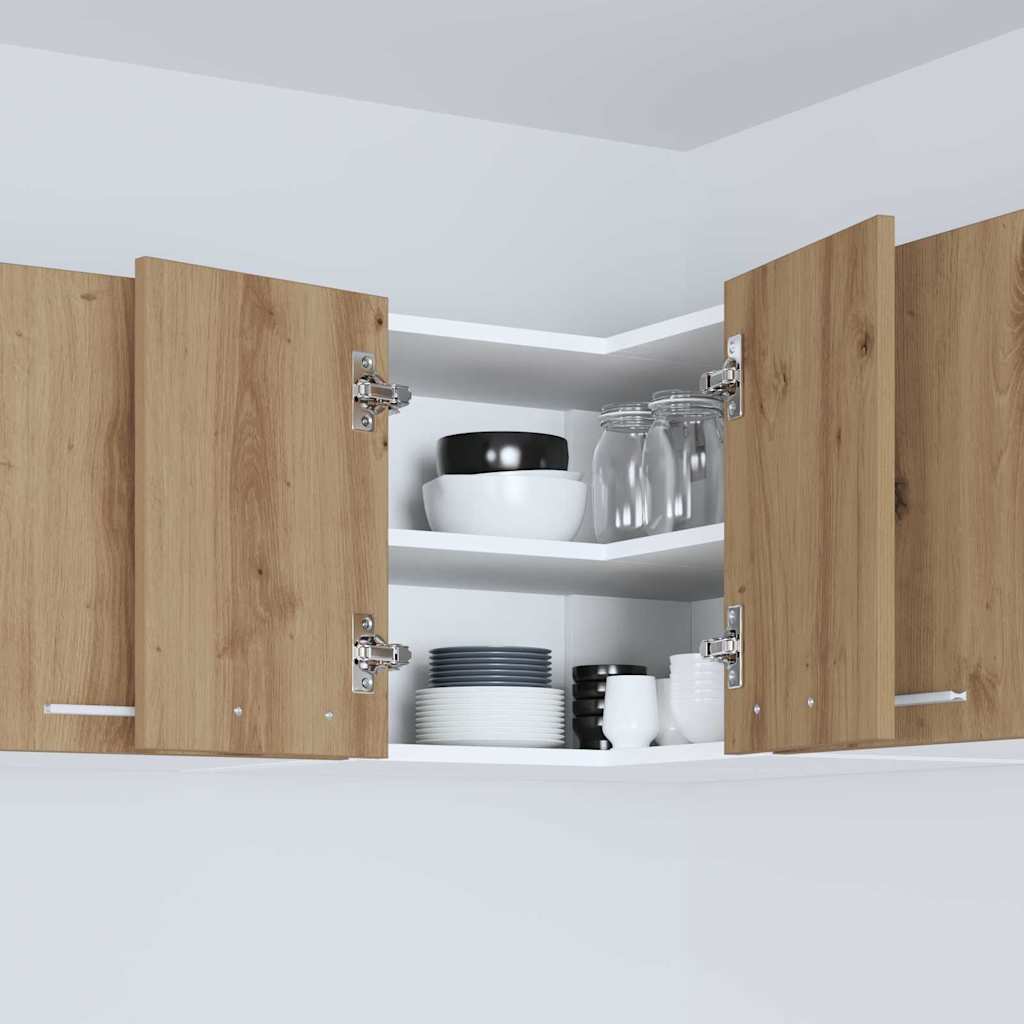 Κρεμαστό ντουλάπι Χειροποίητη Δρυς και Λευκό 57 x 57 x 40 εκ. - Pakobazaar