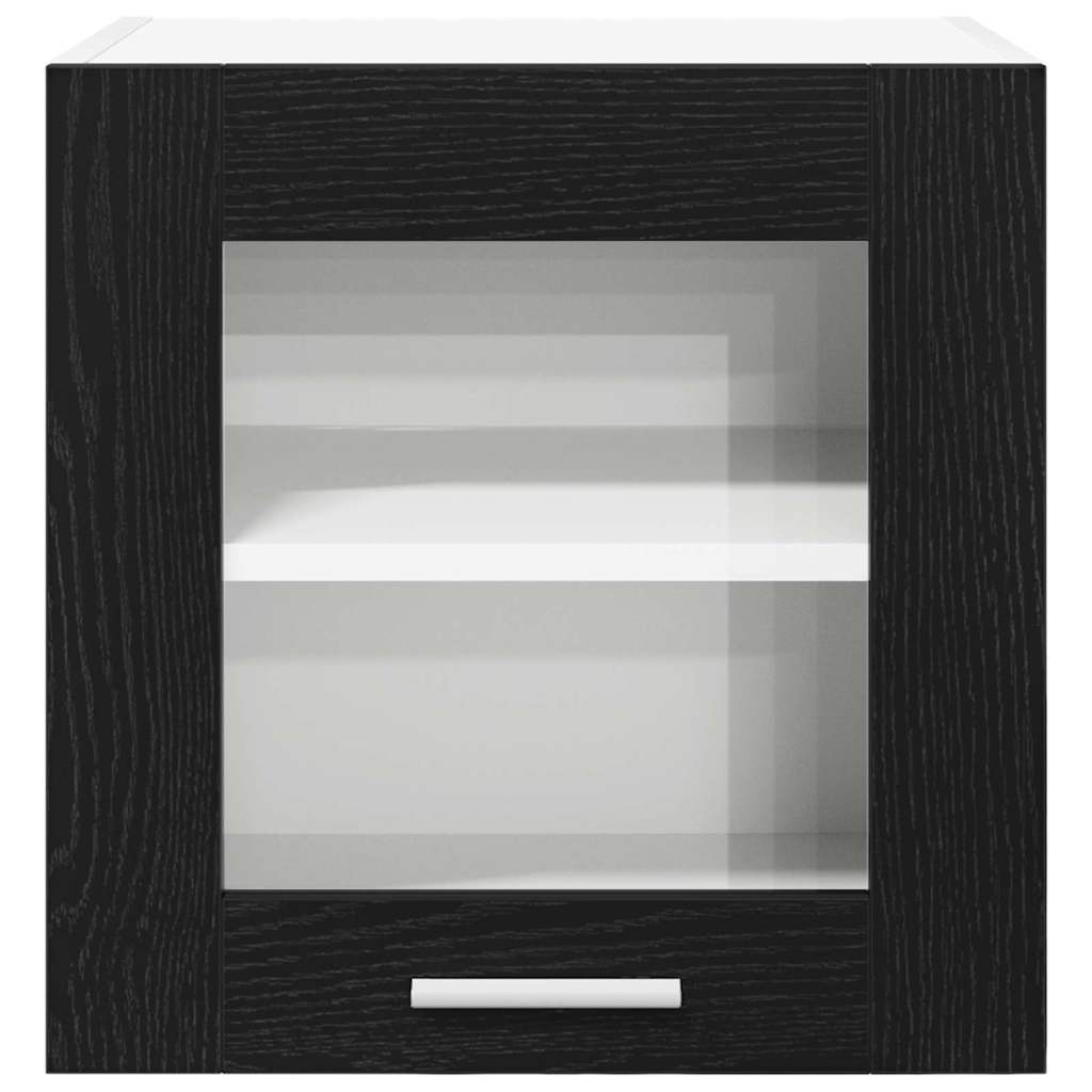 Κρεμαστό ντουλάπι με πόρτα 2 pcs Μαύρη Οξυά 40 x 31 x 40 εκ.