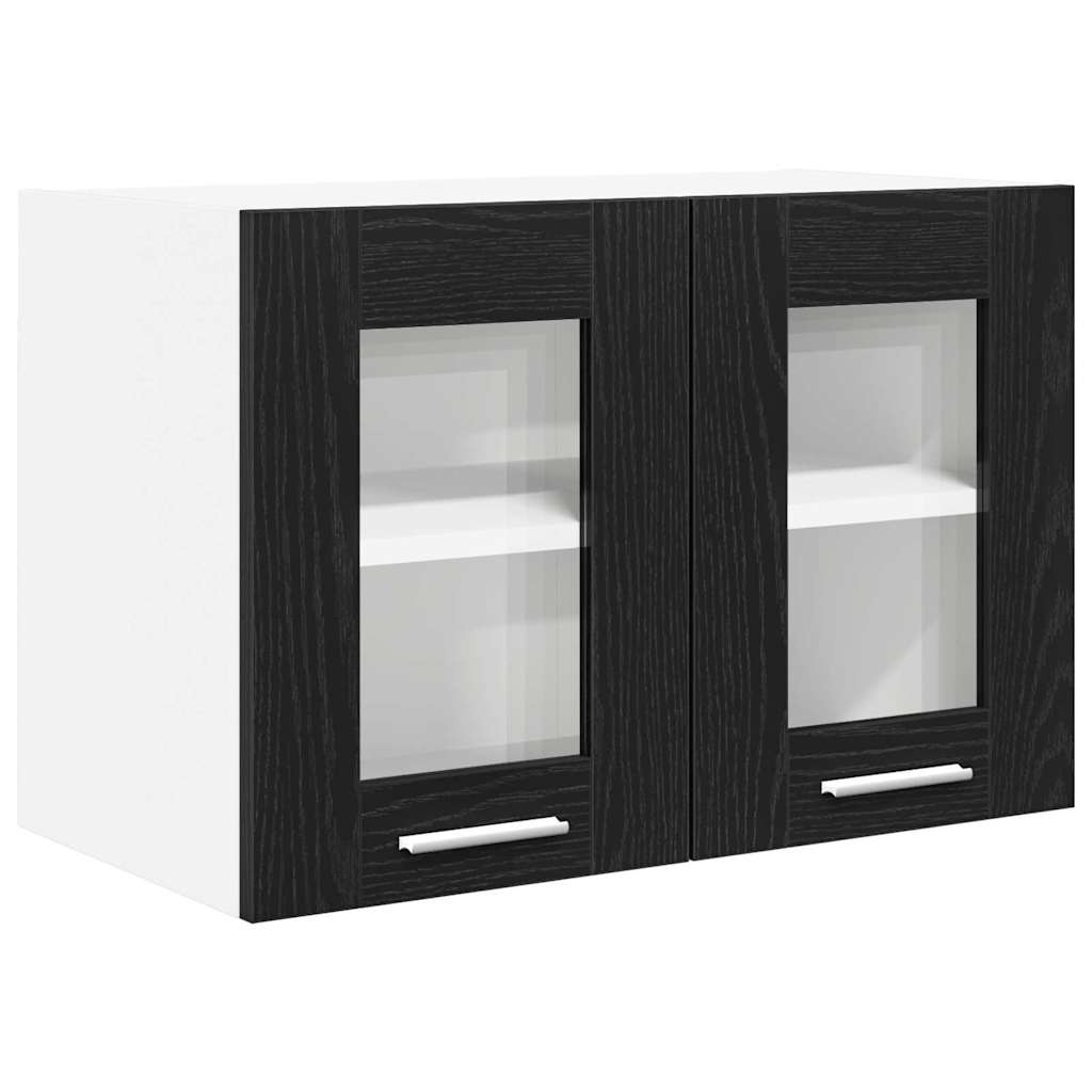 Κρεμαστό ντουλάπι με πόρτα 2 pcs Μαύρη Οξυά 60 x 31 x 40 εκ
