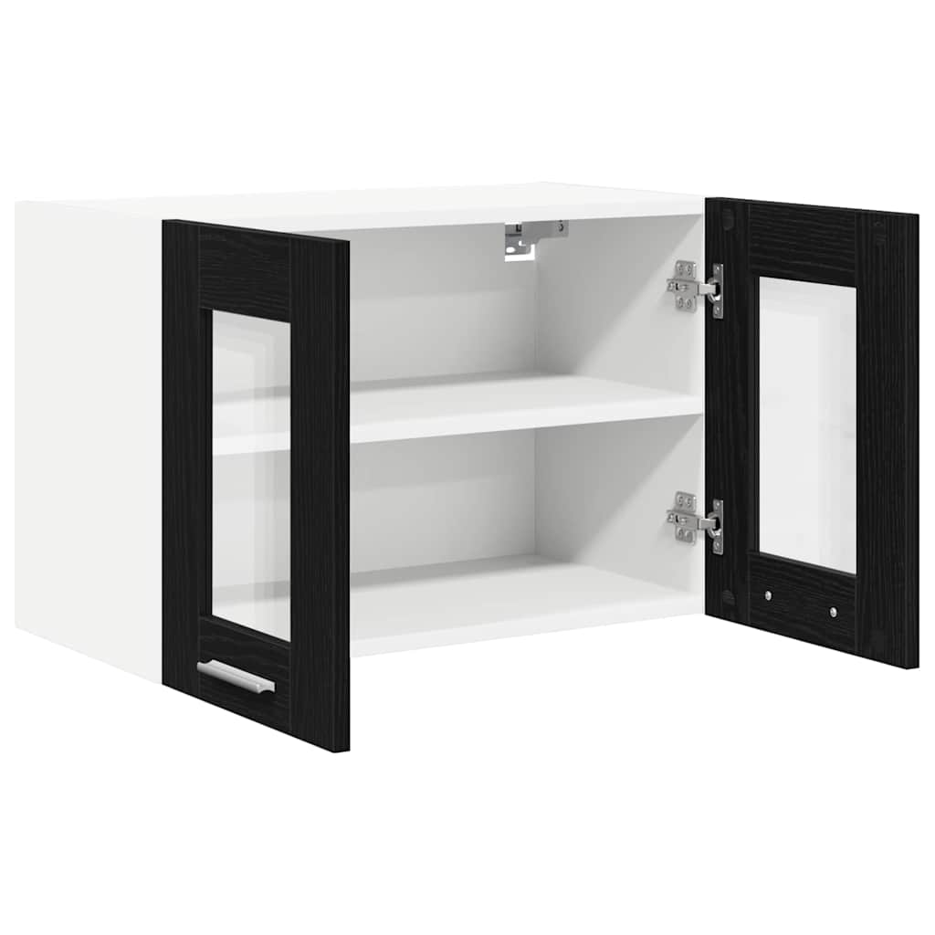 Κρεμαστό ντουλάπι με πόρτα 2 pcs Μαύρη Οξυά 60 x 31 x 40 εκ