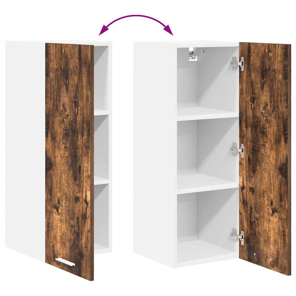 Κρεμαστό ντουλάπι με πόρτα Riga 2 pcs Καπνιστός Δρυς και Λευκό