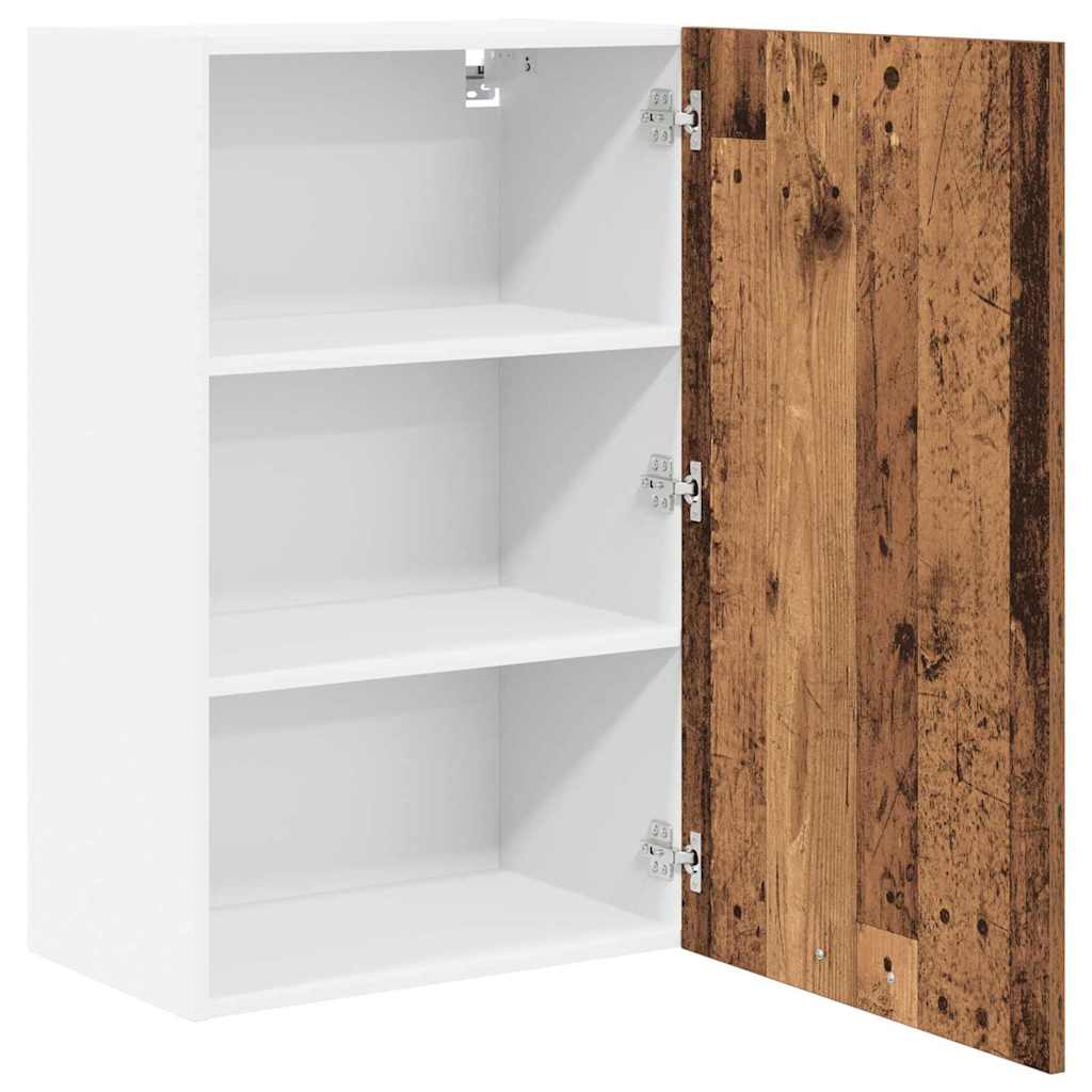 Κρεμαστό ντουλάπι Παλαιό Ξύλο και Λευκό 50 x 31 x 80 εκ. - Pakobazaar