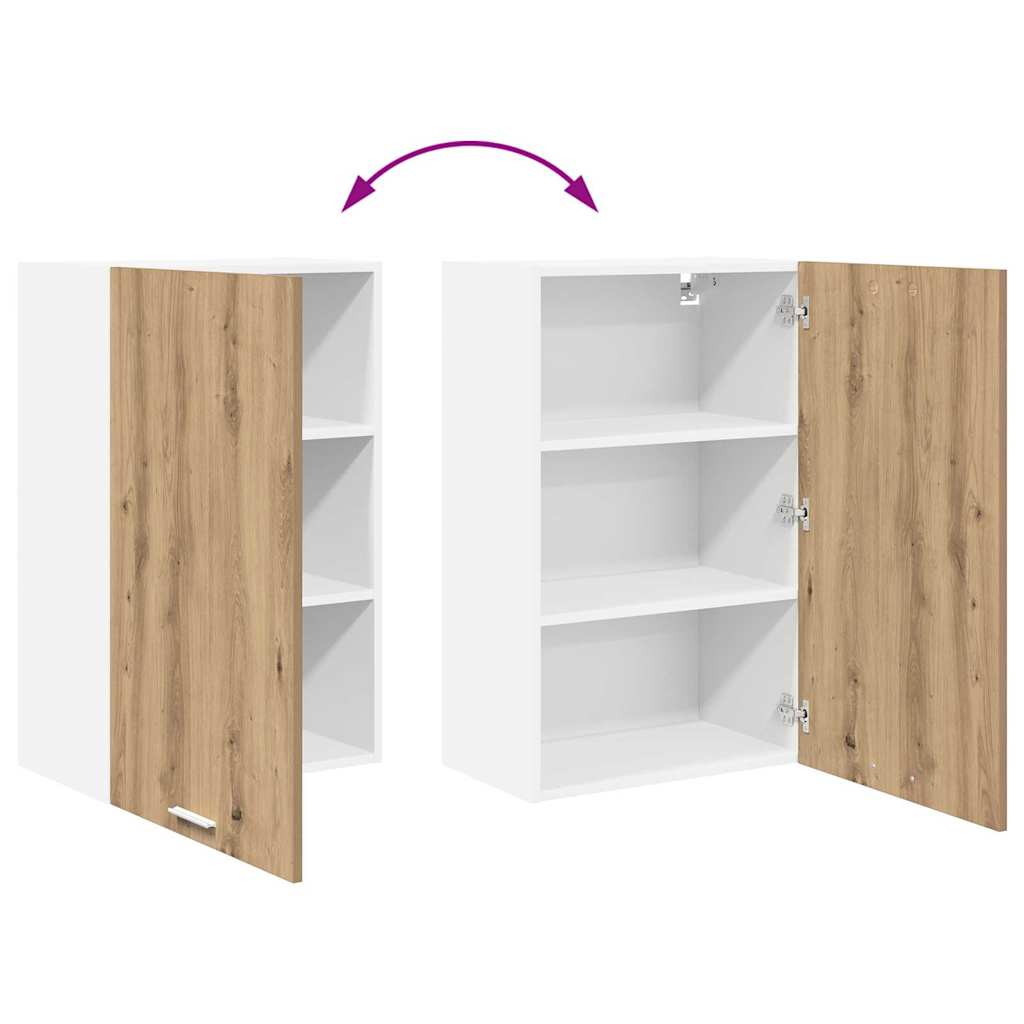 Κρεμαστό ντουλάπι Χειροποίητη Δρυς και Λευκό 50 x 31 x 80 εκ. - Pakobazaar