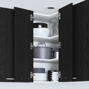 Κρεμαστό ντουλάπι Μαύρος Δρυς και Λευκό 57 x 57 x 80 εκ.