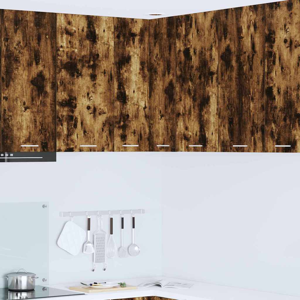 Κρεμαστό ντουλάπι Καπνιστός Δρυς και Λευκό 57 x 57 x 80 εκ.