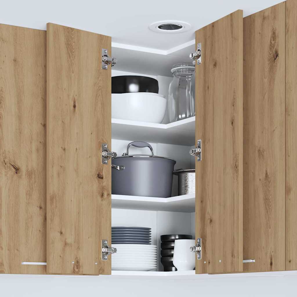 Κρεμαστό ντουλάπι Χειροποίητη Δρυς και Λευκό 57 x 57 x 80 εκ. - Pakobazaar