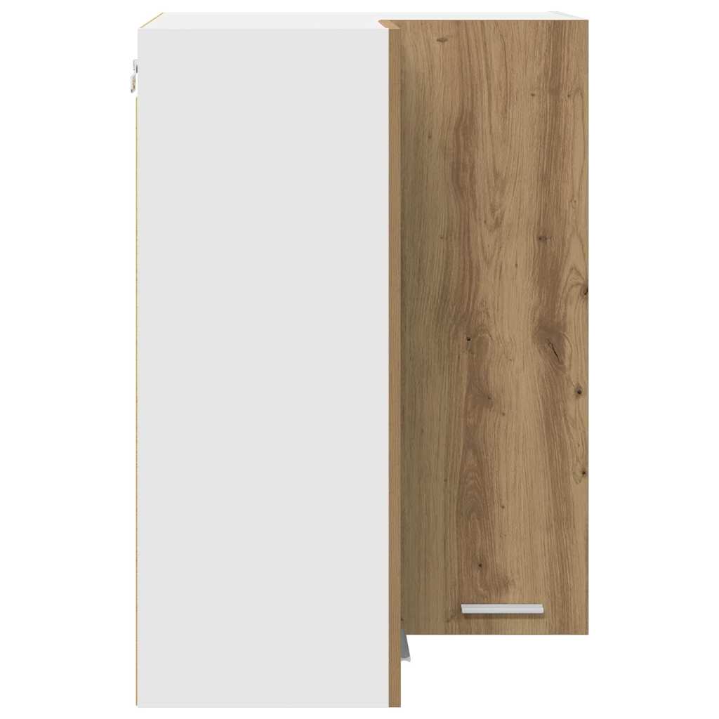 Κρεμαστό ντουλάπι Χειροποίητη Δρυς και Λευκό 57 x 57 x 80 εκ. - Pakobazaar