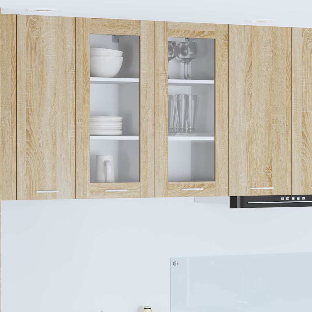 Κρεμαστό ντουλάπι με πόρτα 2 pcs Δρύς Sonoma 40 x 31 x 80 εκ.