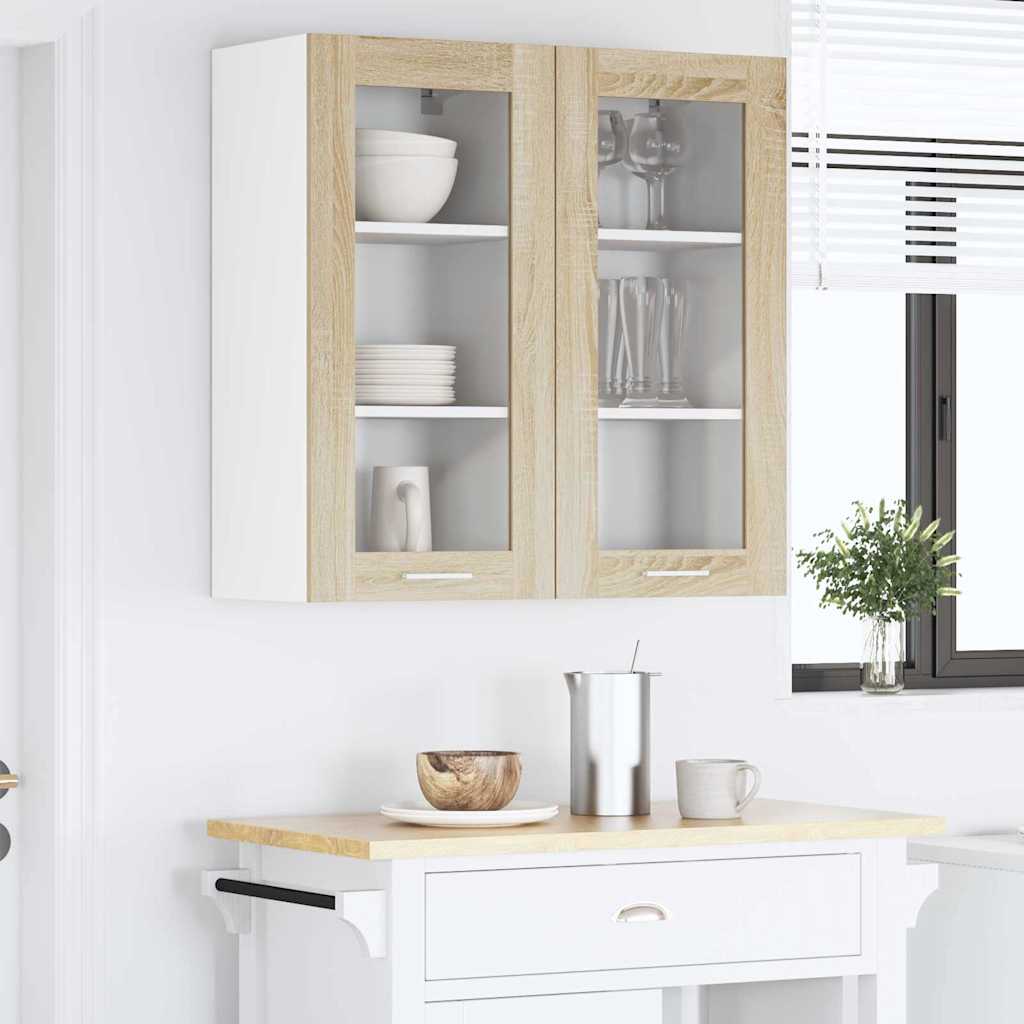 Κρεμαστό ντουλάπι με πόρτα 2 pcs Δρύς Sonoma 40 x 31 x 80 εκ.