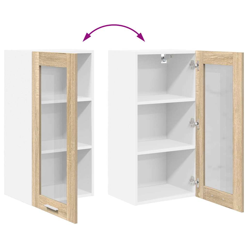 Κρεμαστό ντουλάπι με πόρτα 2 pcs Δρύς Sonoma 40 x 31 x 80 εκ.