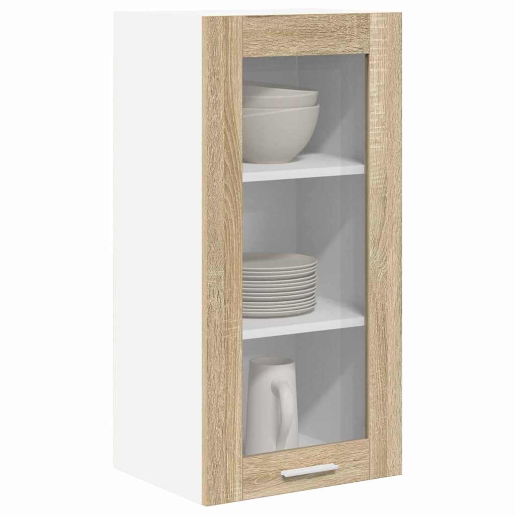 Κρεμαστό ντουλάπι με πόρτα 2 pcs Δρύς Sonoma 40 x 31 x 80 εκ.